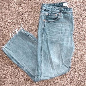 PopSugar Straight Leg Distressed Jean. Size 14